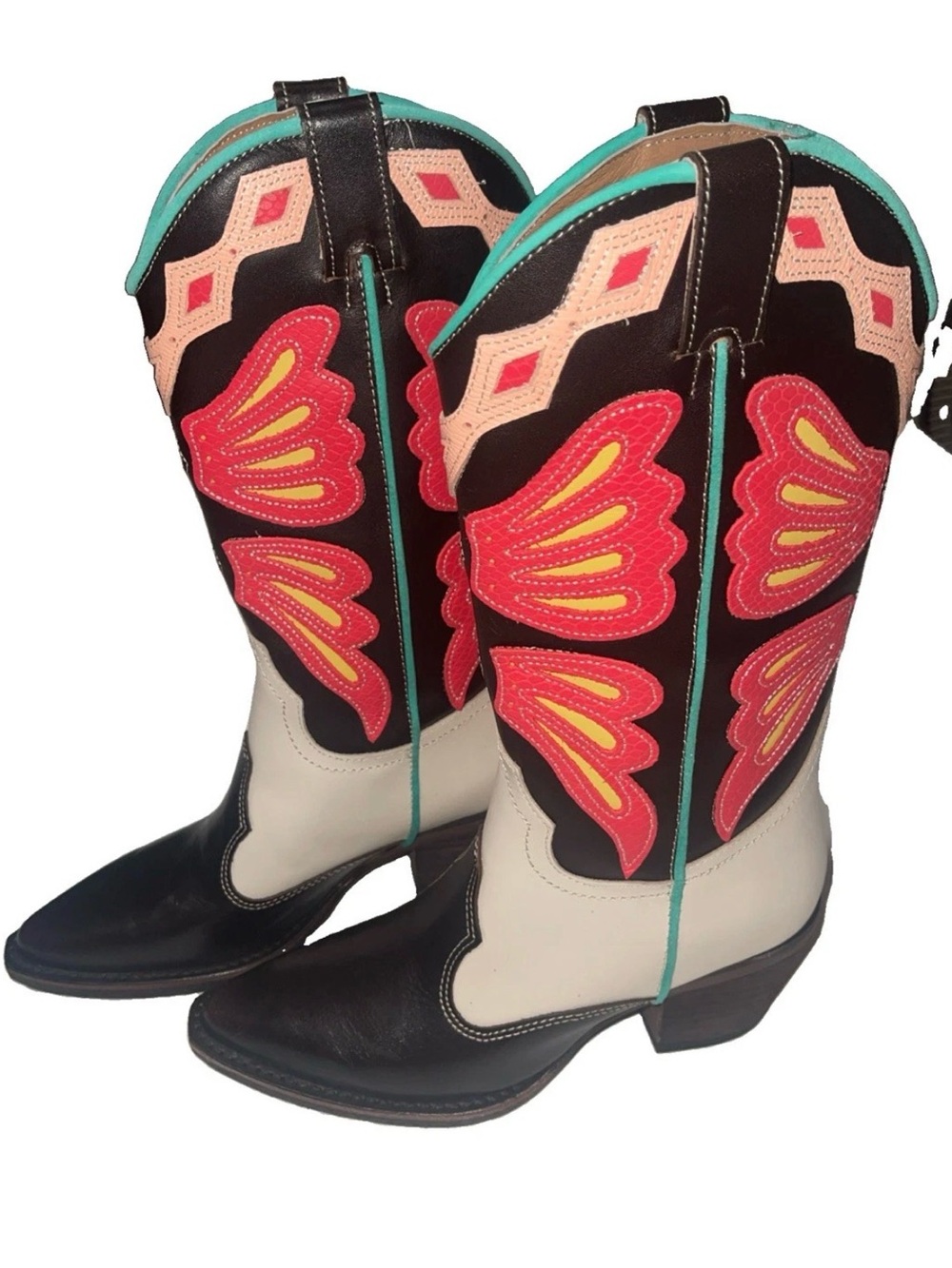 STEVE MADDEN ARROYO WESTERN BOOTS CORAL MULTI SIZE 7.5